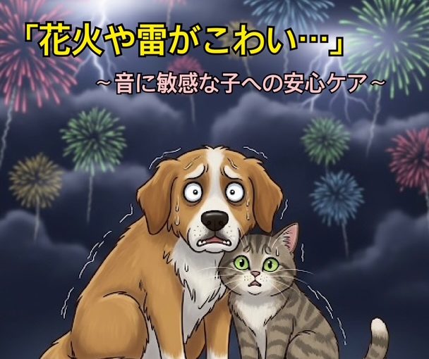 花火や雷でパニック！？～音に敏感な犬猫へのやさしいケア方法〜